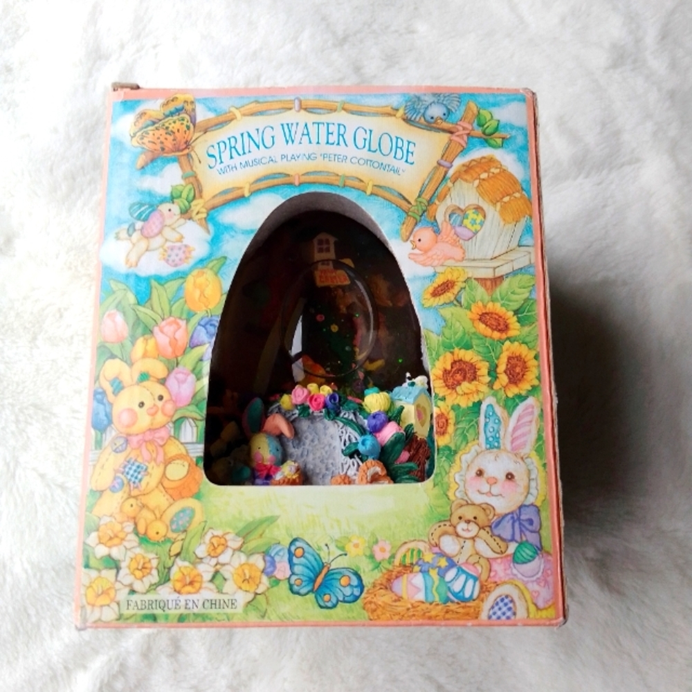Spring Water Globe with "Peter Cottontail" Egg shaped.